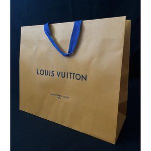 Louis Vuitton Paper Reusable Shopping Bag Orange 13.5" x 16" x 6"